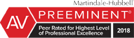 Martindal-Hubbell | AV | Preeminent | Peer Rated for Highest Level of Professional Excellence | 2018
